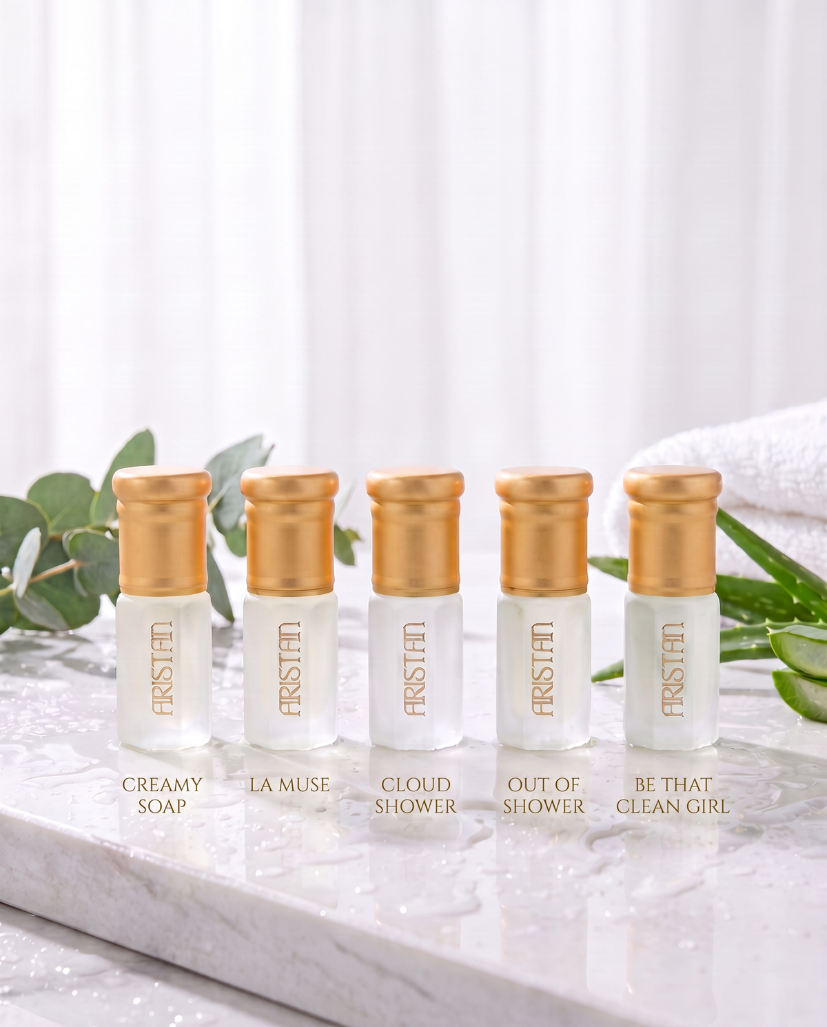 ARISTAN 3ml Duft Bundle - Creamy Soap, La Muse, Cloud Shower, Out of Shower, Be That Clean Girl