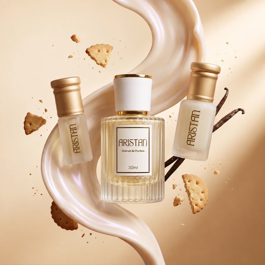 Gourmand Bundle - ARISTAN Latte Bianco, Biscuits, Musk Al Tahara Vanille