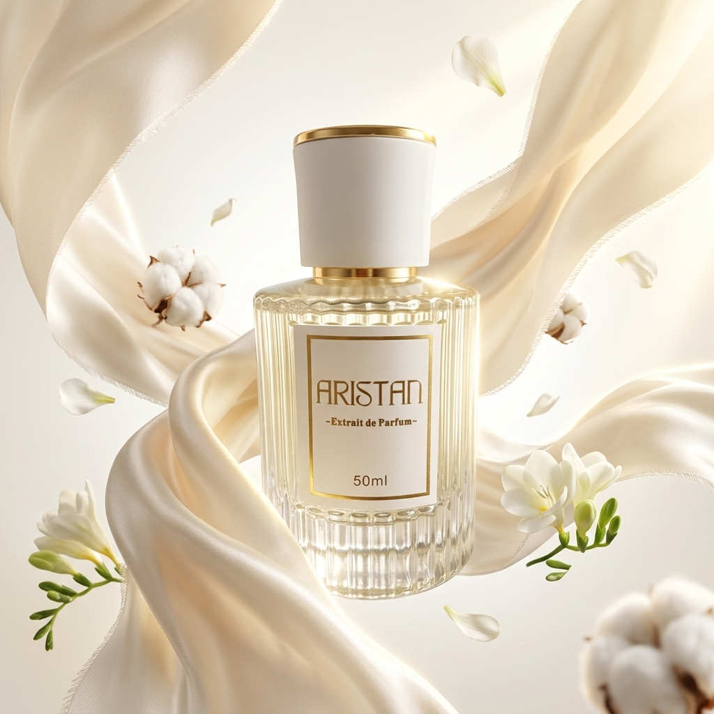 La Muse Extrait de Parfum von Aristan mit Seide, Baumwolle und weißen Blüten