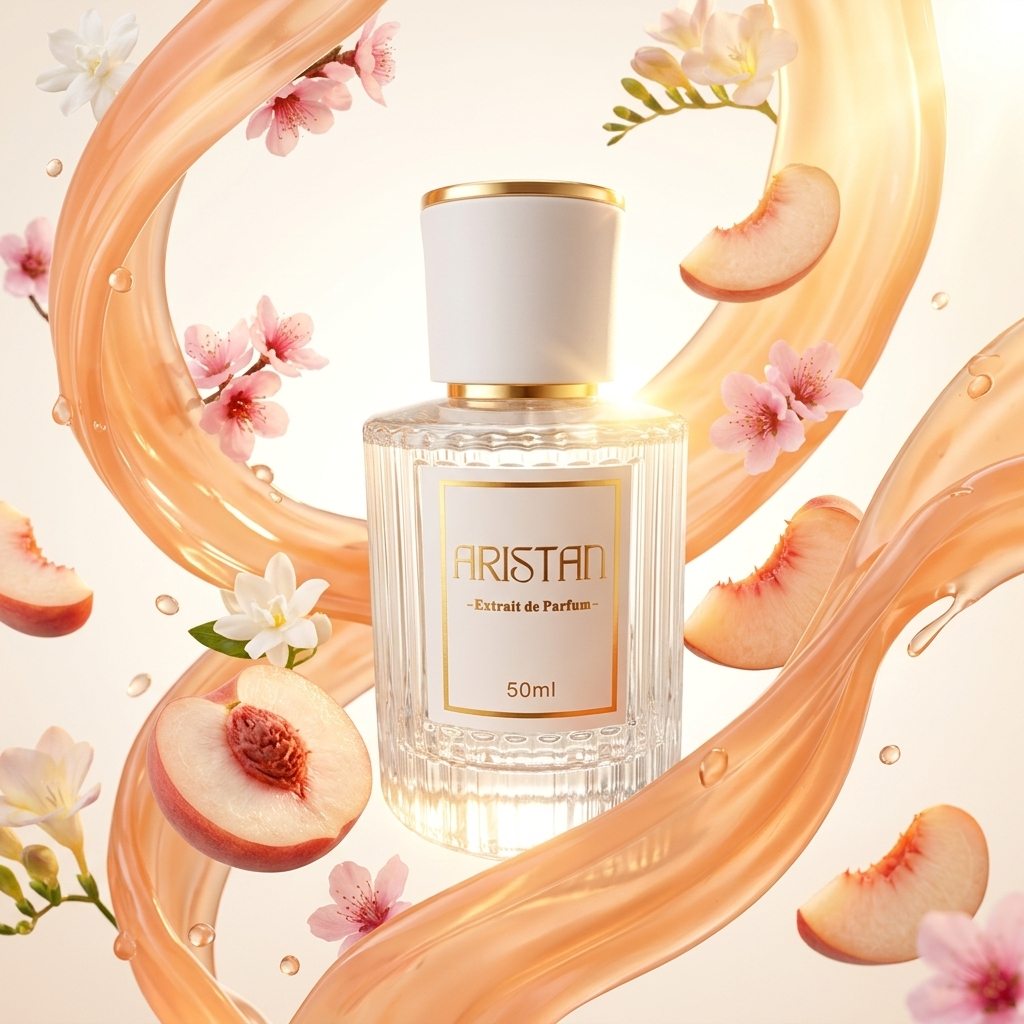 Peach Bloom Extrait de Parfum von Aristan mit weißem Pfirsich, Jasmin und Freesie