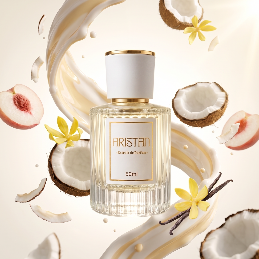 Coconut Vanilla Extrait de Parfum von ARISTAN mit Kokosnuss, weißem Pfirsich und Ylang-Ylang