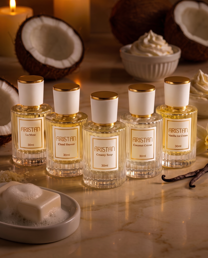 Clean &amp; Creamy Bundle - La Muse, Cloud Shower, Creamy Soap, Coconut Crème, Vanilla Ice Cream je 30ml